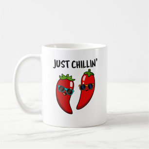 Chillin Funny Chili Peppers Pun Koffiemok