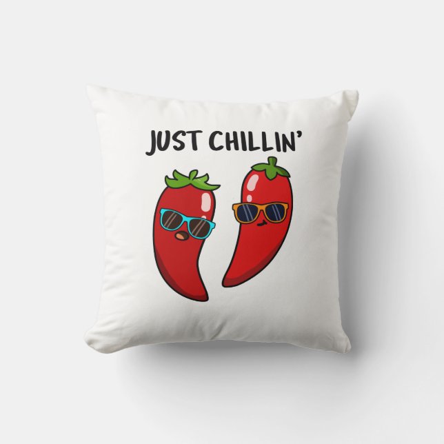Chillin Funny Chili Peppers Pun Kussen (Voorkant)