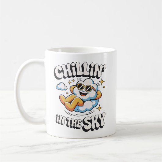 Chillin' in the Sky Cloud Graphic for Relaxing  Koffiemok (Links)