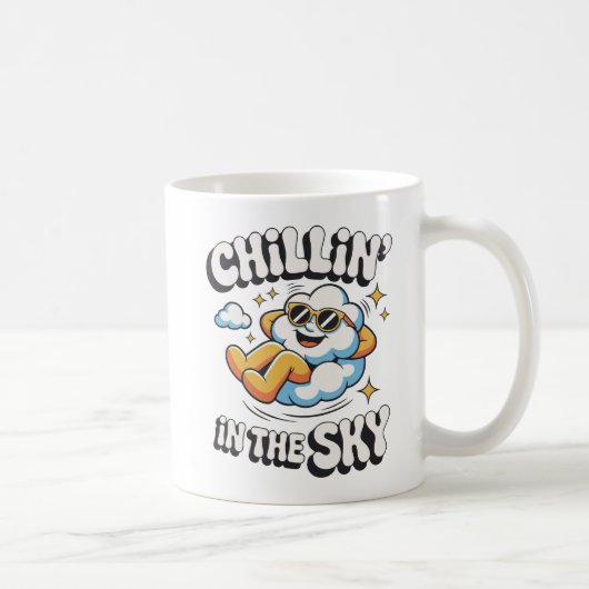 Chillin' in the Sky Cloud Graphic for Relaxing  Koffiemok (Rechts)