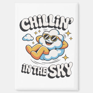 Chillin' in the Sky Cloud Ontwerp Fun Koelkast Magneet