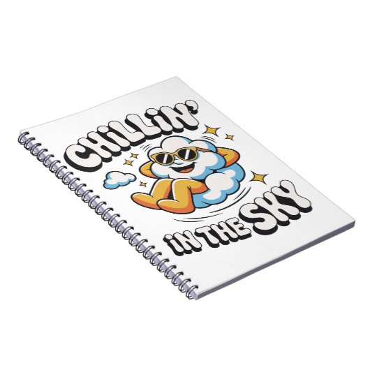 Chillin' in the Sky - Fun Cloud Design Spiral Notitieboek (Rechterzijde)
