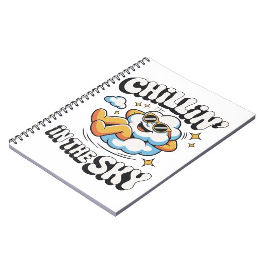 Chillin' in the Sky - Fun Cloud Design Spiral Notitieboek (Linkerzijde)
