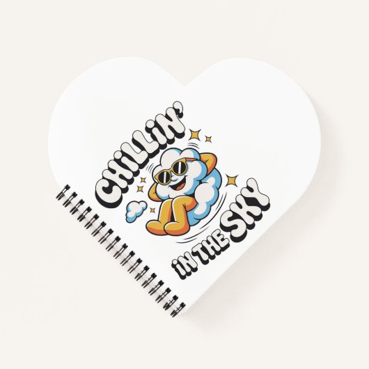 Chillin' in the Sky - Fun Cloud Design Spiral Notitieboek (Voorkant)