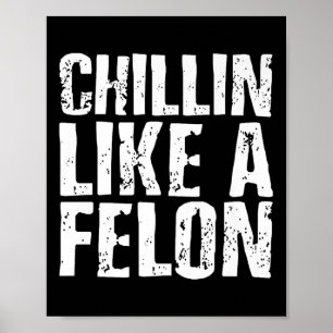 Chillin Like A Felon Retro Grappig Trump 2024 Zome Poster