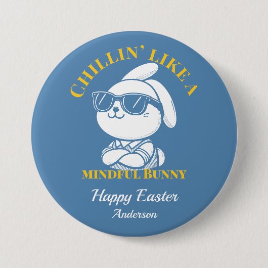 Chillin' Like A Mindful Bunny Gepersonaliseerde Pa Ronde Button 7,6 Cm (Voorkant)