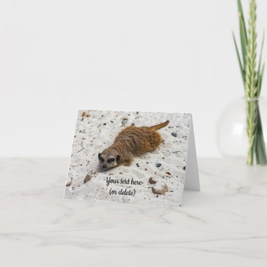 Chillin' Meerkat Folded Wenskaart Kaart (Voorkant)