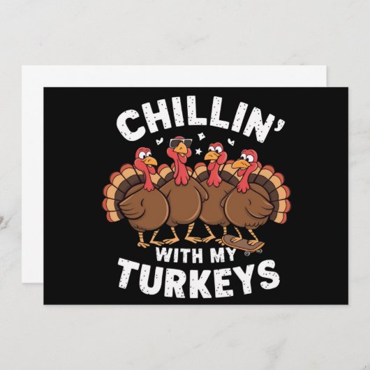 Chillin met cadeau voor mijn Thanksgiving van kalk Kaart (Voorkant / Achterkant)