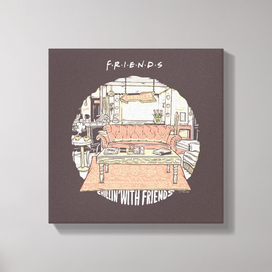 Chillin' met FRIENDS™ Cartoon Canvas Afdruk (Voorkant)