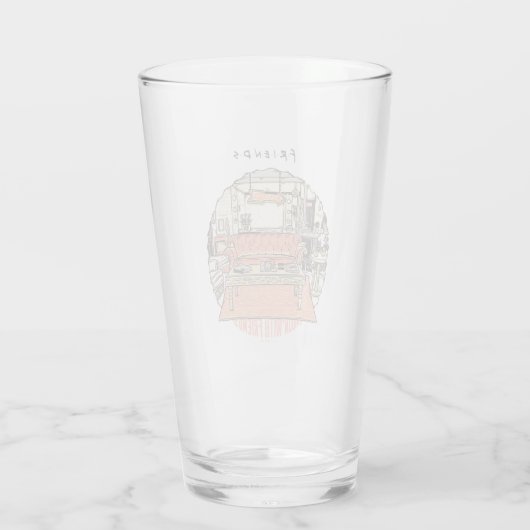 Chillin' met FRIENDS™ Cartoon Glas (Achterkant)