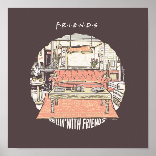 Chillin' met FRIENDS™ Cartoon Poster (Voorkant)