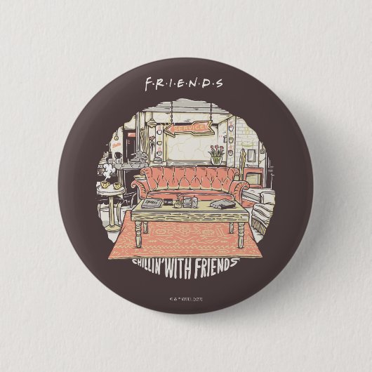 Chillin' met FRIENDS™ Cartoon Ronde Button 5,7 Cm (Voorkant)