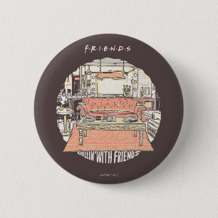 Chillin' met FRIENDS™ Cartoon Ronde Button 5,7 Cm