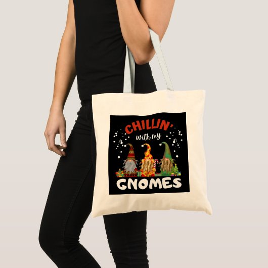 Chillin met kerst met mijn gnomen tote bag (Voorkant (product))