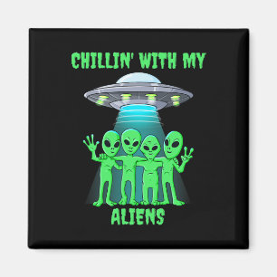 Chillin met mijn Aliens Halloween jongens Meisjes Magneet