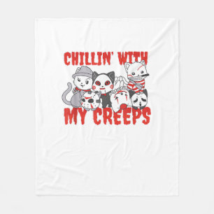 Chillin met mijn Cat Horror Killer Halloween Fleece Deken