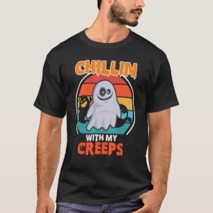 Chillin met mijn Creeps Vampire Halloween Skeleton T-shirt