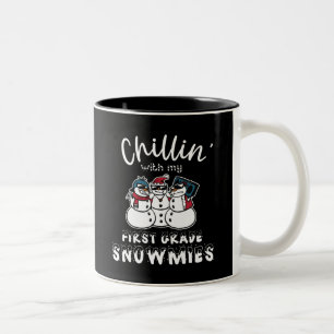 Chillin met mijn eerste klas Snowmies Tweekleurige Koffiemok