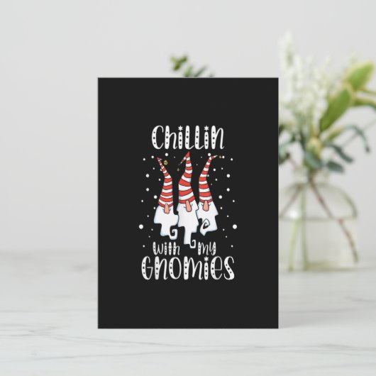 Chillin met mijn Gnomen-kerstdag Garden Gnome Kaart (Staand voorkant)