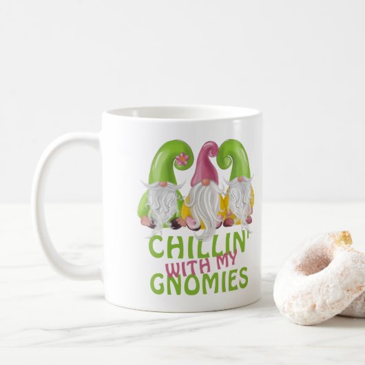 Chillin met mijn Gnomies Gnome Humor Koffiemok (Met donut)