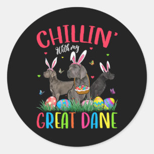Chillin met mijn grote paaseieren, fijn afval ronde sticker