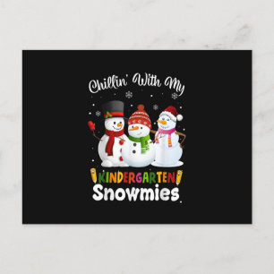Chillin met mijn Kindergarten Snowmies kerst Briefkaart