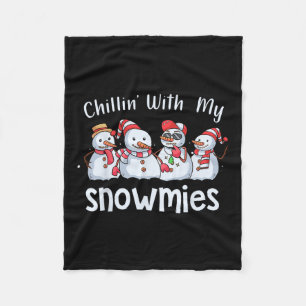 Chillin met mijn sneeuwmijten kerst pyjama sneeuwp fleece deken