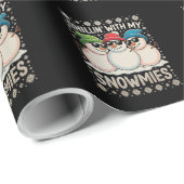 Chillin met mijn sneeuwpoppen Kerst lelijke kerstd Cadeaupapier (Rol Hoek)