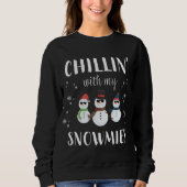 Chillin met mijn Snowmies Funny Cute Kerstmis Sno Trui (Voorkant)