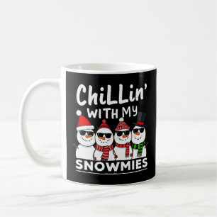 Chillin met mijn Snowmies Funny Snowman Kerstmis Koffiemok