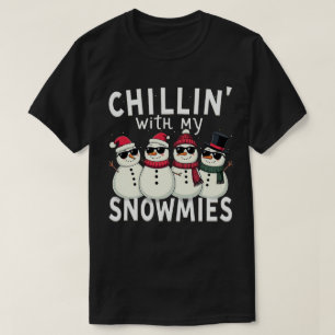 Chillin met mijn Snowmies Funny Snowman Kerstmis T-shirt