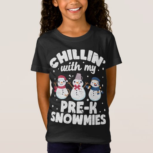 Chillin met mijn Snowmies kletst Snowman Ugly Chri T-shirt (Voorkant)