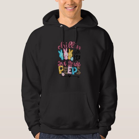 Chillin met mijn tweede klas Bunnies 2e graad Teac Hoodie (Voorkant)