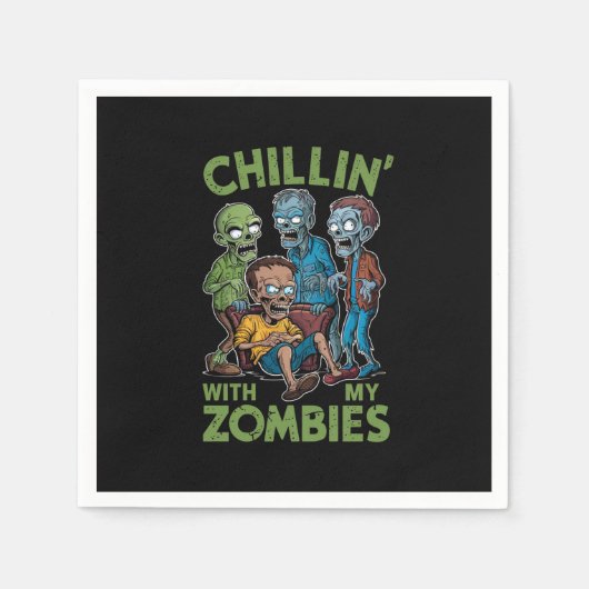 Chillin met mijn Zombies Halloween jongens Kinder  Servet (Voorkant)