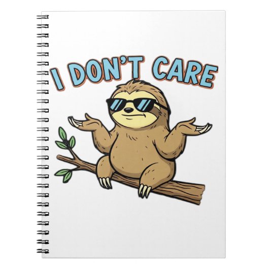 Chillin 'Sloth Ik geef niet om het ontwerp van ess Notitieboek (Voorkant)