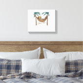 Chillin' Sloth in een hangmat Oversized T-shirt Canvas Afdruk (Insitu (Slaapkamer))