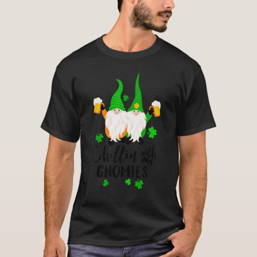 Chillin With My Gnomies Beer St Patricks Day Shamr T-shirt (Voorkant)