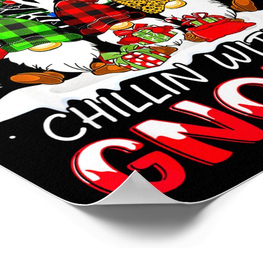 Chillin With My Gnomies Funny Christmas Family Fri Poster (Hoek)