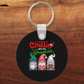 Chillin' With My Gnomies Funny Christmas Gnome Fam Sleutelhanger (Voorkant)