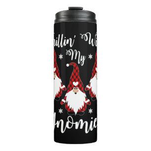 Chillin With My Gnomies Santa Claus Garden Gnome Thermosbeker