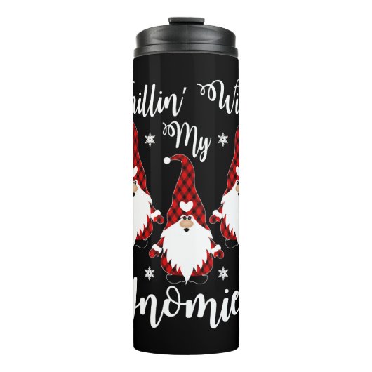Chillin With My Gnomies Santa Claus Garden Gnome Thermosbeker (Voorkant)