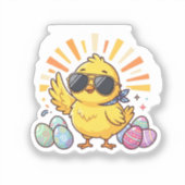 Chillin With My Peeps Cool Easter Chick Sticker (Recto)