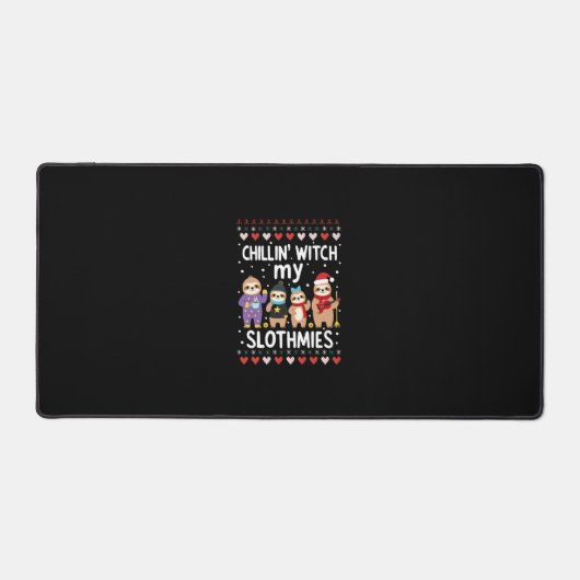 Chillin With My Slothmies Funny Sloth Ugly Christm Bureaumat (Voorkant)