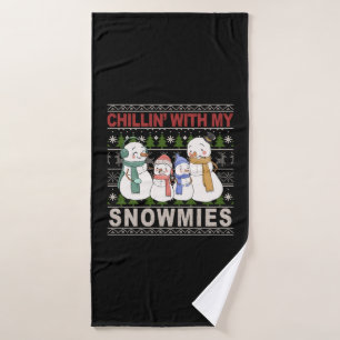 Chillin with My Snowmies Funny Ugly Christmas