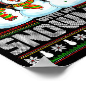 Chillin With My Snowmies Funny Xmas Snowman Christ Poster (Hoek)