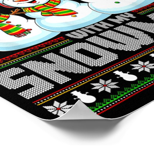 Chillin With My Snowmies Funny Xmas Snowman Christ Poster (Hoek)