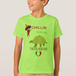 Chilline met mijn tacosaurus t-shirt