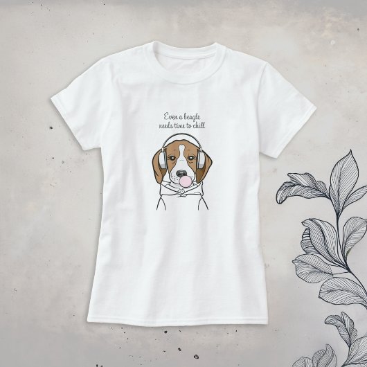 Chilling Beagle met Bubblegum Schattige Funny Dog T-shirt