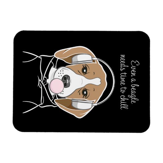 Chilling Dog met Bubblegum Schattige Funny Beagle Magneet (Horizontaal)