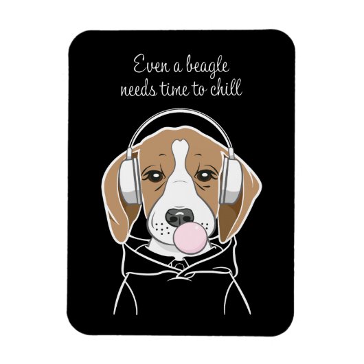 Chilling Dog met Bubblegum Schattige Funny Beagle Magneet (Verticaal)